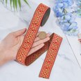thumbnail image 3 of 1bundle Jacquard Ribbon 7.66 Yards 3.3cm Wide Ethnic style Jacquard Ribbons Red Floral Embroidery Trim Flower Polyester Trims for Clothing bag Sewing Decorations Gift Wrapping, 3 of 6