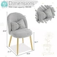 thumbnail image 2 of PRZL Fluffy Girls Vanity Chair with Back & Pillow,Cute Small Cozy Desk Chair No Wheels,Comfy Makeup Ch with Ajustable Gold Legs,for Bedroom,Living Room,Small Space,Grey, 2 of 18