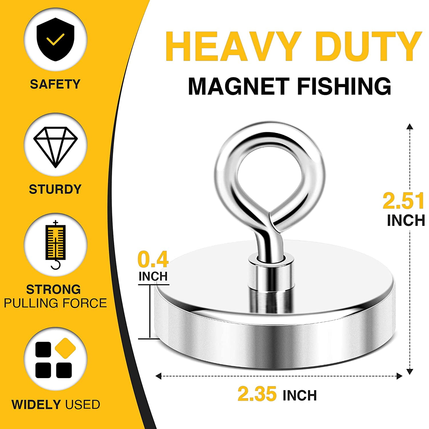 DIYMAG Super Strong Neodymium Fishing Magnets, 1000 lbs(453 KG