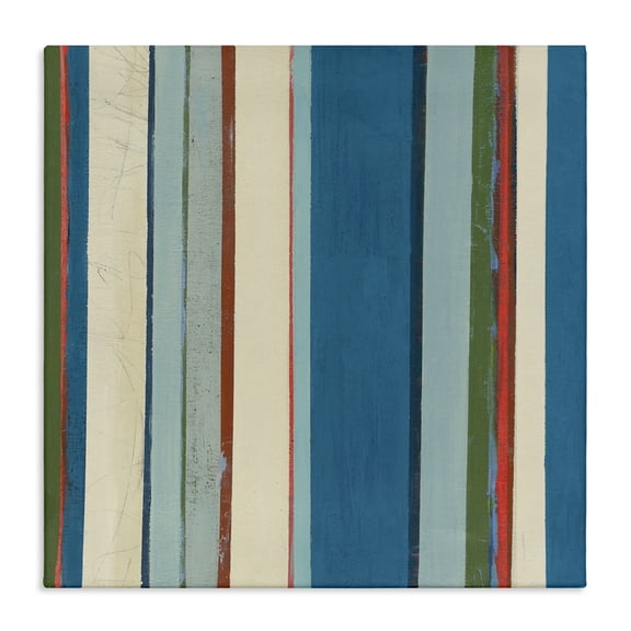 Stupell Industries Modern Asymmetrical Blue Stripes Canvas Art, 17 x 17, by Pippin Schupbach