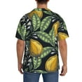 thumbnail image 5 of Daiia Citrus Fruits Elegant Lemons Men's Linen Shirts Short Sleeve Casual Shirts Button Down Shirt for Men Beach Summer Wedding Shirt-3X-Large, 5 of 7
