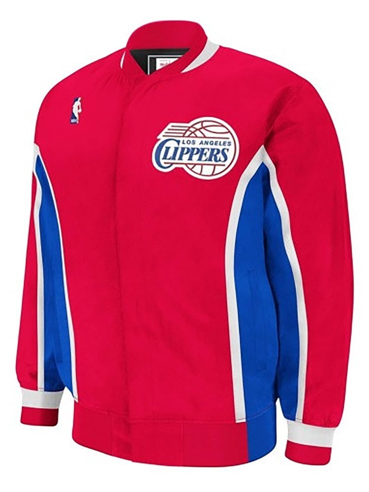 Los Angeles Clippers NBA Mitchell & Ness Red Authentic Hardwood Classics 1995-96 Vintage Warm Up Jacket For Men by Mitchell & Ness