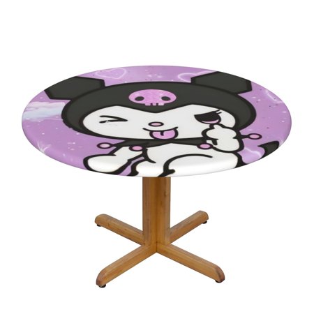 

Kuromi Round Table Cloth，Tablecloth Machine Washable Fabric Polyester Table Cover For Dining Buffet Parties Picnic Events Weddings And Restaurants，48 54 Inch