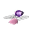 thumbnail image 2 of Sterling Silver with Amethyst and Pink Opal Bypass Ring, 2 of 3