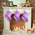 thumbnail image 7 of Purple Gliter Sparkle Christmas Stockings, Christmas Presonalized Large Stocking Sock, Set of 2 Xmas Party Winter Decor Candy Bag Family Holiday Gift, 17.7 Inch, 7 of 7