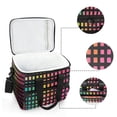 thumbnail image 6 of FORMRS Insulated Cooler Bag 24 Cans Capacity Soft Leakproof Lunch Box with Side Pockets, Pink Block Pattern, 6 of 7