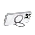 thumbnail image 4 of for iPhone 16 Pro Magnetic Kickstand Clear Case, [Compatible with MagSafe] Shockproof Slim Transparent Glossy Case with 360° Ring Stand Soft TPU Protective Cover for iPhone 16 Pro, Gray, 4 of 7
