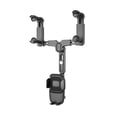thumbnail image 1 of Soporte para teléfono con espejo retrovisor para coche, soporte giratorio para teléfono de 360  degree, navegación, montaje Universal retráctil para camión, negro, 1 of 8