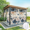 thumbnail image 6 of Outdoor Curtains for Patio Waterproof, Vintage Blue Floral Outdoor Privacy Panels Grommet, Butterflies Watercolor Flower Linen Blackout Outside Curtains for Porch/Cabana 54"x84", 2 Panels, 6 of 8