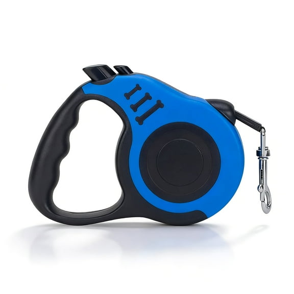 Dog Leash Retractable, 10/16ft Automatic Tape Leash with Anti-Slip Handle for Small & Medium Dogs, Blue