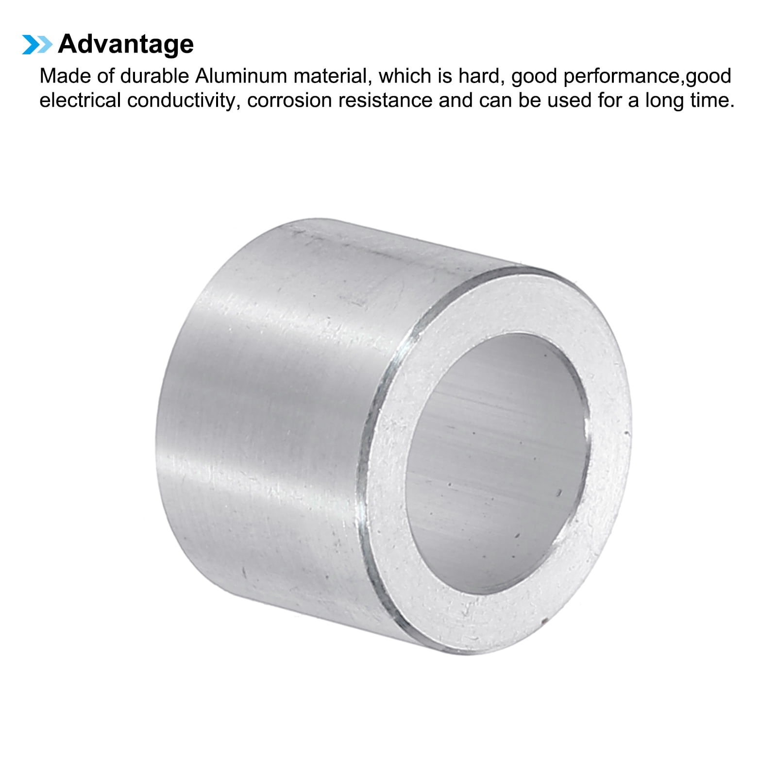 M10 Aluminum Spacers, 12 Pcs Metal Spacers Aluminum 10.2mm ID x 16mm OD x 15mm L Aluminum Spacer Screw Standoff Round for 3/8 or M10 Screw Bolts