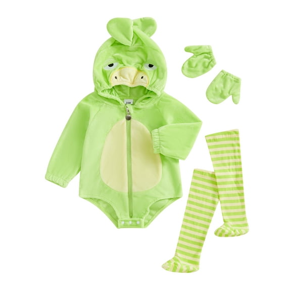 Hirigin Toddler Baby Boy Girl Halloween Outfit Infant Animal Cartoon Zip Up Plush Hooded Romper Legging Fall Winter Clothes Set