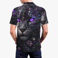 thumbnail image 3 of Balery Purple-Eyed Floral Leopard Printed Men’s Short Sleeve Polo Shirt, Midweight Men's Shirt,Golf Polo shirts -Medium, 3 of 8
