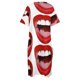 thumbnail image 5 of Vestido de fiesta con bolsillos sueltos y labios rojos para mujer, elegante y chic, para boda y noche, verano 2025., 5 of 7