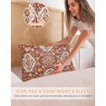 thumbnail image 5 of Red Boho Ethnic Pillow Cases Standard Size Set of 2, Smooth Satin Pillowcase for Hair and Skin, Southwest Aztec Decorative Cooling Bed Pillow Covers with Zipper, 20x26 Inches, 5 of 5