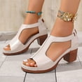 thumbnail image 5 of LOVZFMLL Women's Chunky Block Heel Sandals Fashion Open Toe Ankle Strap Heels for Summer Casual Outdoor Walking Beach Vacation Beige 9, 5 of 8