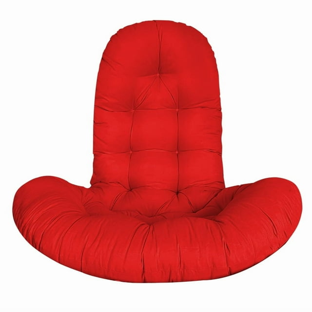 Coussin de Chaise Suspendue en Fibre de Polyester Rouge Vif de Qualité Supérieure avec Rembourrage en Coton PP Doux - Design Moderne Minimaliste pour Usage Extérieur/intérieur, Dimensions Personnalisables, 130x95x15 cm - Idéal pour Sièges de Balançoire,