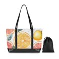 thumbnail image 7 of FORMRS Canvas Laptop Tote Bag for Women with 15.6" Computer Compartments Shoulder Handbag, Candy Lemon Slices, 7 of 7