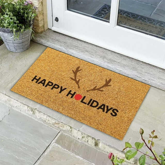 Dsscvnef Festive Christmas Themed Area Rug Non Holiday Doormat for Home Indoor/Outdoor Use through Blankets Fuzzy Couch Blanket