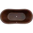 thumbnail image 4 of Premier Copper Products BTDR72DBOF 72 in. Hammered Copper Double Slipper Bathtub with Rings and Overflow Holes, 4 of 5