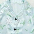 thumbnail image 5 of Posijego Little Girls Silk Satin Pajama Set Short Sleeve 2 Piece Button down Shirt and Shorts Sleepwear Sets, 5 of 7