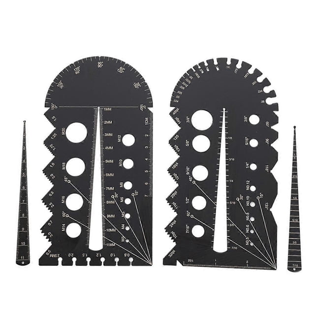 Metric and Imperial Metal Thread Pitch Multi-Gauge Set, for Automotive Work, Machinery, and DIY Projects