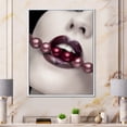 thumbnail image 2 of Designart 'Pearls Through Mouth With Heart Shape Lips' Modern Framed Canvas Wall Art Print, 2 of 5