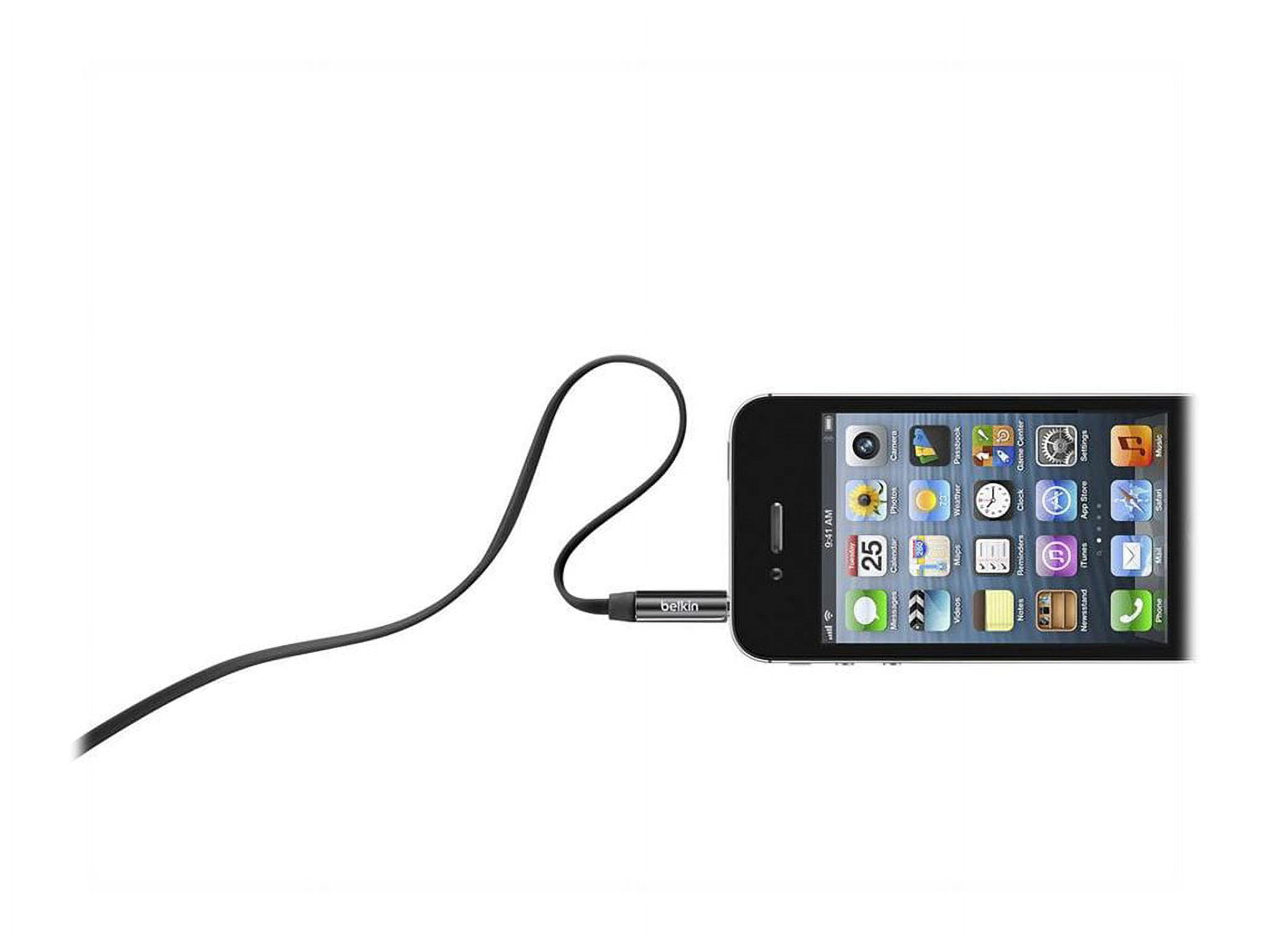 Belkin MiXiT Tangle-Free Flat 3.5mm Aux Cable, 3 ft Cord, Black