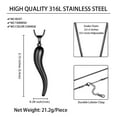 thumbnail image 6 of Jewmon Cornicello Italian Horn Pendant Necklace for Men 316L Stainless Steel Black Pendant Jewelry, 6 of 9