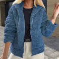 thumbnail image 2 of UAMVSH Womens Oversized Sherpa Hoodie for Winter Warm Fuzzy Fleece Hooded Sweatshirt with Pockets Plush Full Zipper Jacket Coat(Large,Sky Blue), 2 of 6