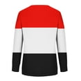 thumbnail image 5 of Virmaxy Sweat à Capuche Sans Capuche pour Femmes Style Simple Rayé Imprimé Col Rond Manches Longues Pull Automne et Hiver Mode Décontractée Rouge S, 5 of 5