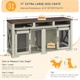 thumbnail image 4 of NEILA Dog Crate Furniture - Heavy Duty Dog Kennel with Removable Divider for Large Dog, Versatile Dog House with Sliding Door, Spacious Dog Cage with Storage Cubby for 2 Dogs, White/Dark Walnut, 4 of 6