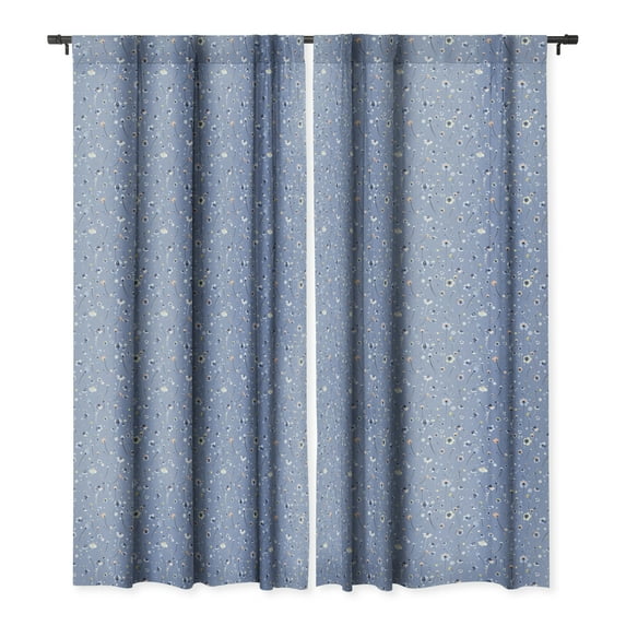 Society6 Ninola Design Soft Flowers Single Panel Room Darkening Window Curtain 50" x 120"