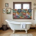 thumbnail image 4 of Vintage Floral Boho Tier Curtains 36 Inch Length, Abstract Art Modern Flowers Cafe Short Curtains for Bathroom Over Sink, Small Kitchen Curtain Light Filtering Tiered Drapes 2 Panels 27.5"Wx36"L, 4 of 8
