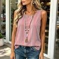 thumbnail image 4 of Uootdi Boho Tops for Women Crew Neck Sleeveless Vertical Stripe Print Soft Woven Camisole Tops for Women Loose Fit Airy Comfortable Womens Summer Tops, 4 of 9