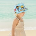 thumbnail image 2 of Gubotare Toddler Sun Hat with Neck Flap Kids Summer Roll Up Sun Hat Wide Brim Teens Beach Hat Cap Sun Hats with Bow for Girls (C,Size 4-8 Years), 2 of 5
