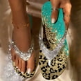 thumbnail image 3 of Mostsola Women's Trendy Thong Sandals Rhinestone Glitter Beach Shoes Flats Flip Flops Summer Slides, 3 of 6
