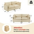 thumbnail image 6 of JUSTLET 78" Loveseat Sofa for Living Room, Modern 2 Seater Corduroy Sofa Couch for Bedroom Office, Khaki, 6 of 8