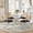 Round Table + Black Chairs, variant on 36" Round Dining Table Set for 4, Silver Stainless Steel Cross Legs, 4 Rattan Velvet Upholstered Chairs, Modern Kitchen for Breakfast Nook