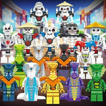 16 PCS Ninja Minifigure Collection - 1.77 Inch Villain Snake Monster Legion Building Block Set, Gifts for Boys Girls and Fans