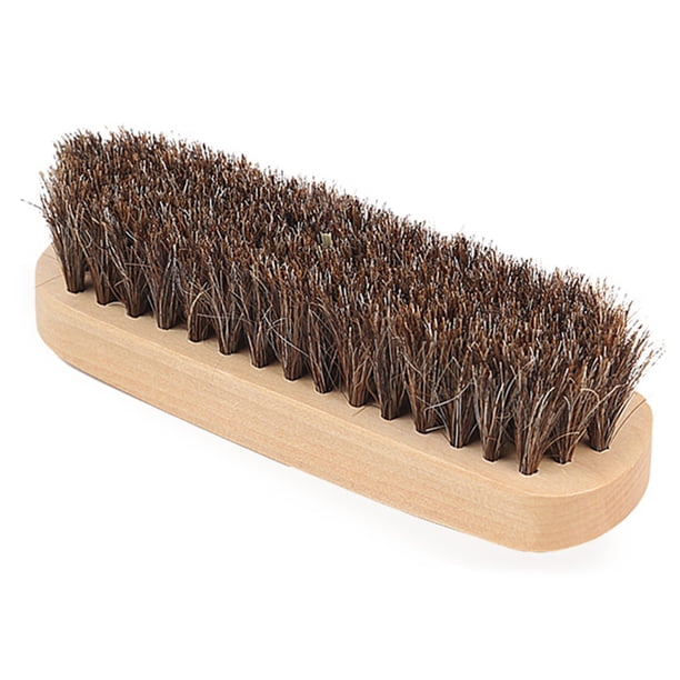 EeaseMX Cepillo para zapatos de crin de caballo, madera, limpiabotas, herramienta de limpieza profesional para el hogar y la tienda.