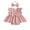 Pink, variant on Aojekbee Baby Girls Rompers Solid Color Ruffles Sleeveless Crew Neck Bowknot Skirt Hem Infant Bodysuits Jumpsuits with Headband