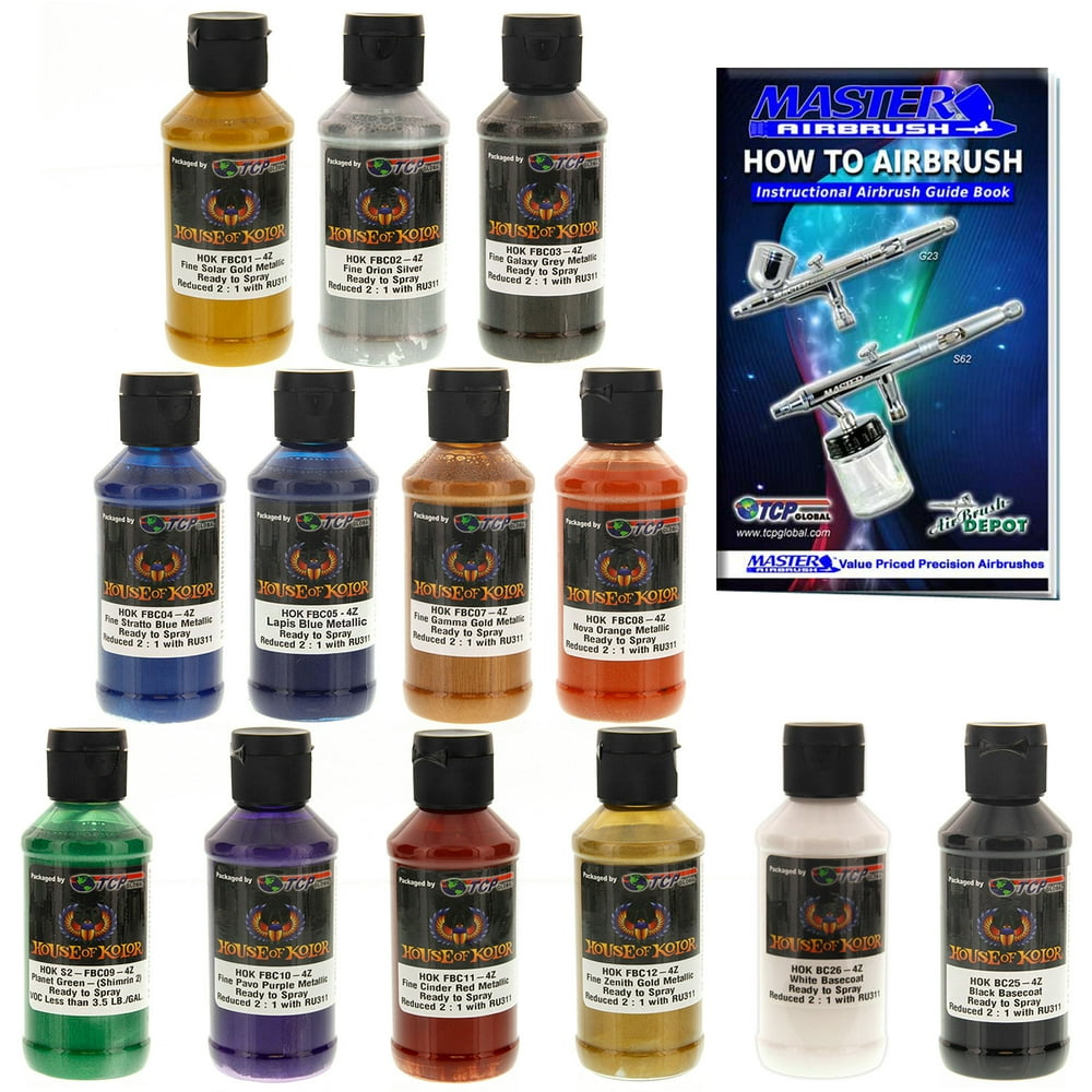 House of Kolor 4oz 13 COLOR KIT FINE GLAMOUR METALLIC ReadytoSpray