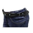 thumbnail image 4 of Women Western Tie Belt Waist Hip Black Faux Leather Turquoise Blue Beads M L XL, 4 of 6