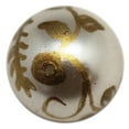thumbnail image 1 of White Silver Colored Spherical Bead With Painted Gold Colored Accents (Extra Large), 1 of 1