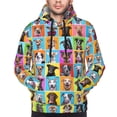 thumbnail image 4 of KLL Cute Dogs Collage Print Mens Hoodie Long Sleeve Casual Pullover Hooded Sweatshirt Fashion Drawstring Hoodies with Pocket-Large, 4 of 6
