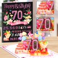 thumbnail image 4 of Tarjeta pop-up de 70.º cumpleaños OLOSONG con brillo rosa dorado, 4 of 8