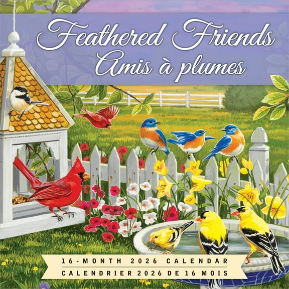 Feathered Friends | 2026 7x14" (Hanging) Mini Wall Calendar | Hopper Studios