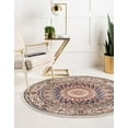 thumbnail image 3 of Rugs.com Rabia Collection Rug – 5' Round Ivory Low Rug Perfect For Kitchens, Dining Rooms, 3 of 8