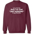 thumbnail image 2 of OXI Crewneck Sweatshirt - I've Told Just Kidding,Basic Casual Sweatshirts for Men's and Women Fleece Sweatshirt Long Sleeve- Maroon Small, 2 of 2